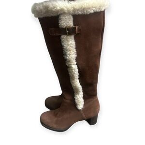 Lauren by Ralph Lauren Rosella Boots Brown Shearling-Lined Knee-High Boots